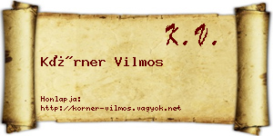 Körner Vilmos névjegykártya