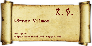 Körner Vilmos névjegykártya