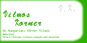 vilmos korner business card